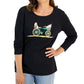 Karen Scott Women's Long Sleeve Holiday Top Black Size Large