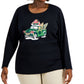 Karen Scott Women's Embellished Top Black Size 2X
