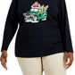 Karen Scott Women's Embellished Top Black Size 3X