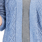 Karen Scott Women's Diamond Knit Open Front Cardigan Blue Size XX-Large