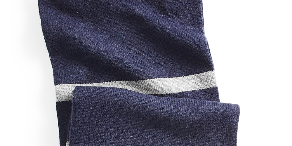 Alfani Men's Horizontal Stripe Knit Scarf Blue Size Regular