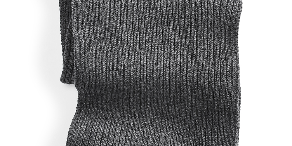 Sun + Stone Men's Solid Ribbed Scarf Gray Size Regular