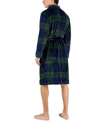 Club Room Men's Plush Pajama Robe Blue Size Small
