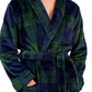 Club Room Men's Plush Pajama Robe Blue Size Small