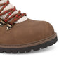 Sun + Stone Men's Glenn Faux Leather Fleece Trimmed Lace Up Boots Brown