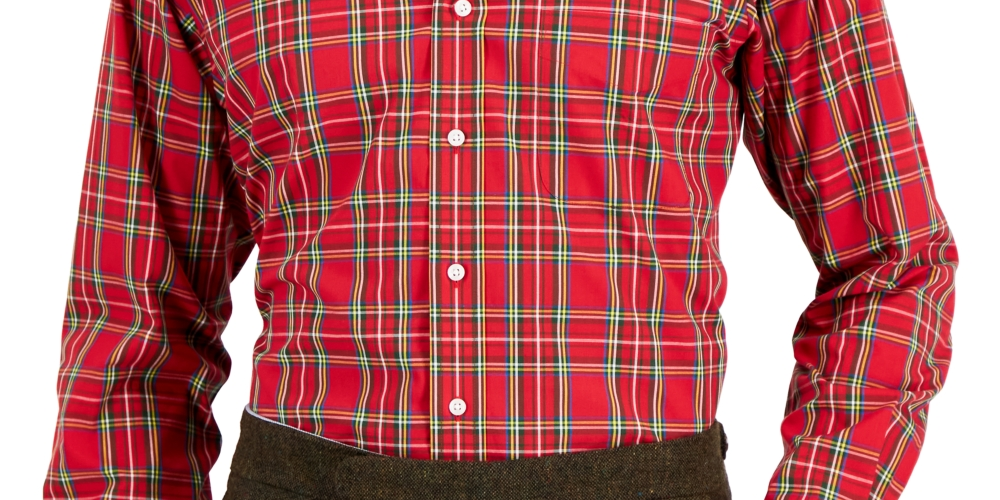 Club Room Men's Regular Fit Cotton Dress Shirt Red Size 16.5X34X35