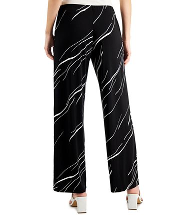 Alfani Women's Knit Wide Leg Pant Black Size Petite X-Large