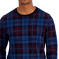 Club Room Men's Merino Plaid Sweater Blue Size Small