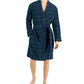 Club Room Men's Plaid Plush Flannel Robe Blue Size Small