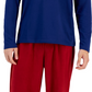 Club Room Men's 2 Pc Long Sleeve T-Shirt & Fleece Pant Pajama Set Red Size Large