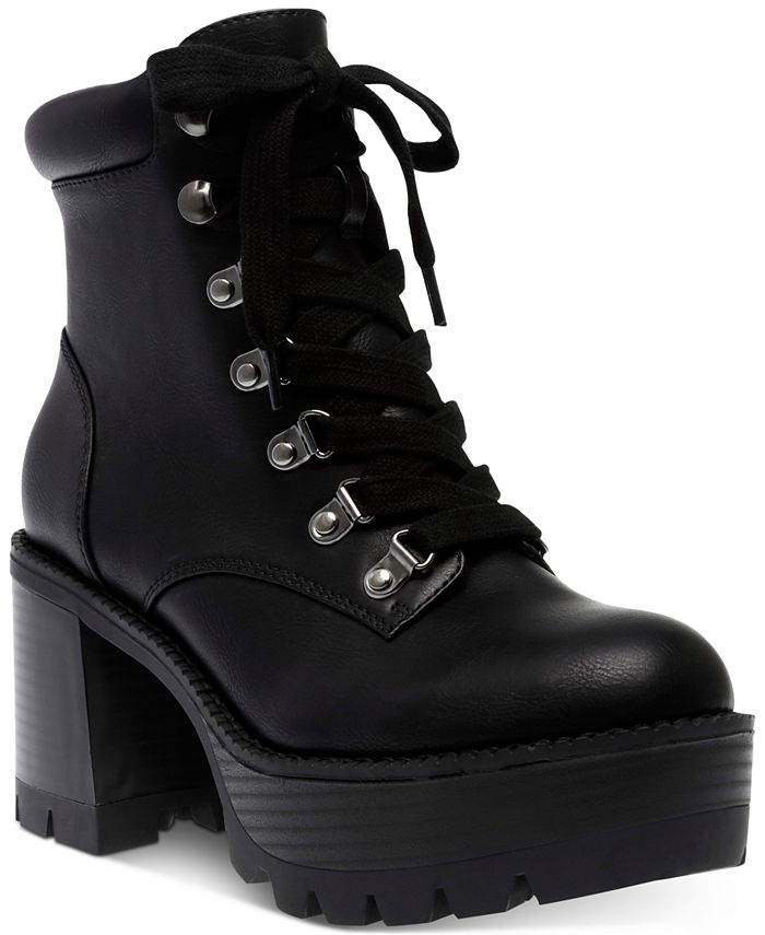 Wild Pair Women's Maureene Lace Up Booties Black Size 8 M