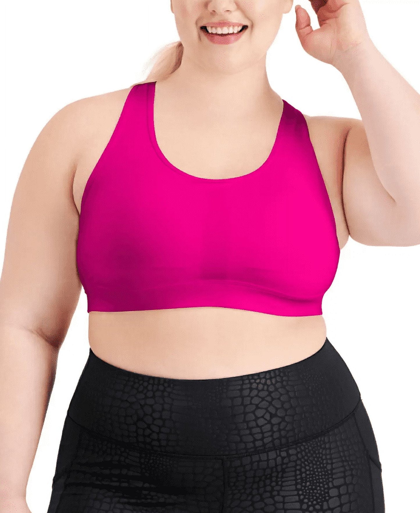 ID Ideology Women's Medium Impact Sports Bra Pink Size 1X
