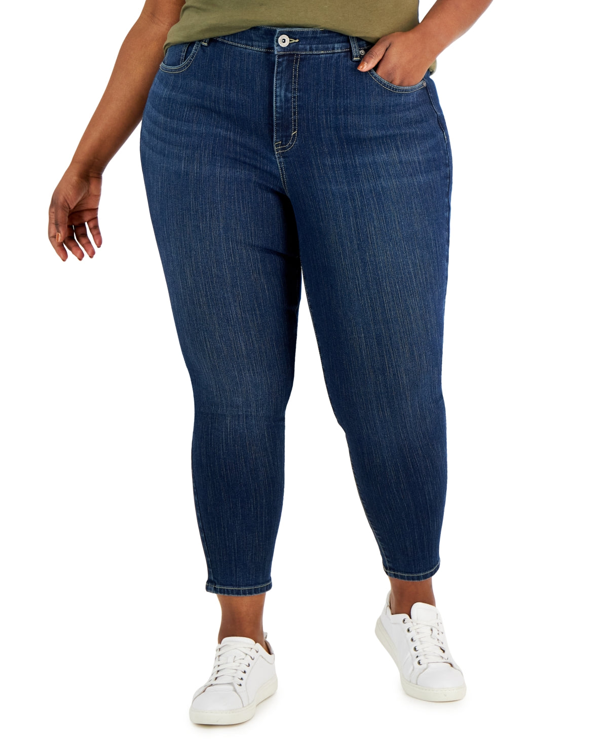 Style & Co Women's High Rise Skinny Ankle Jeans Blue Size 22W