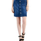 Style & Co Women's Button Fly Denim Skirt Blue Size 14