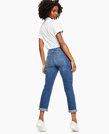 Style & Co Women's Curvy Girlfriend Jeans Blue Size 10