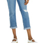 Style & Co Women's Curvy Destructed Girlfriend Jeans Blue Size 6