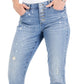 INC International Concepts Women's Paint Splatter Mid Rise Straight Leg Pants Blue Size 4