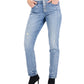 INC International Concepts Women's Paint Splatter Mid Rise Straight Leg Pants Blue Size 4