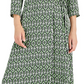 Alfani Women's Elbow Sleeve Satin Surplice Dress Green Size 16