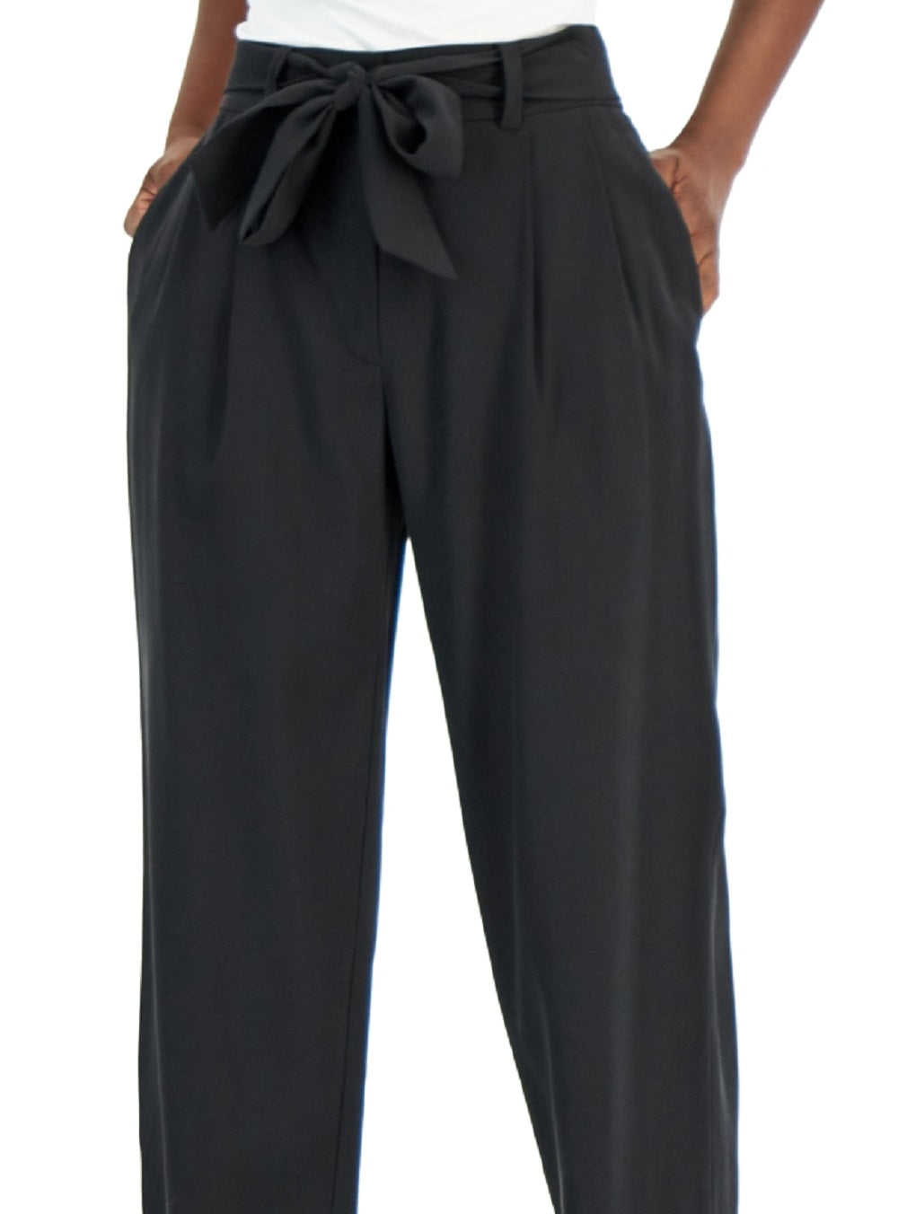 Alfani Women's Tie Belt Trousers Black Size 6