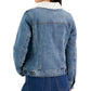 Style & Co Women's Sherpa Collar Jean Jacket Blue Size Medium