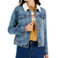 Style & Co Women's Sherpa Collar Jean Jacket Blue Size Medium