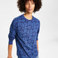 Sun + Stone Men's Printed Knit T-Shirt Blue Size Medium