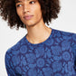 Sun + Stone Men's Printed Knit T-Shirt Blue Size Medium