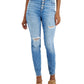 INC International Concepts Women's High Rise Destructed Skinny Jeans Blue Size 0