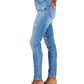 INC International Concepts Women's High Rise Destructed Skinny Jeans Blue Size 4