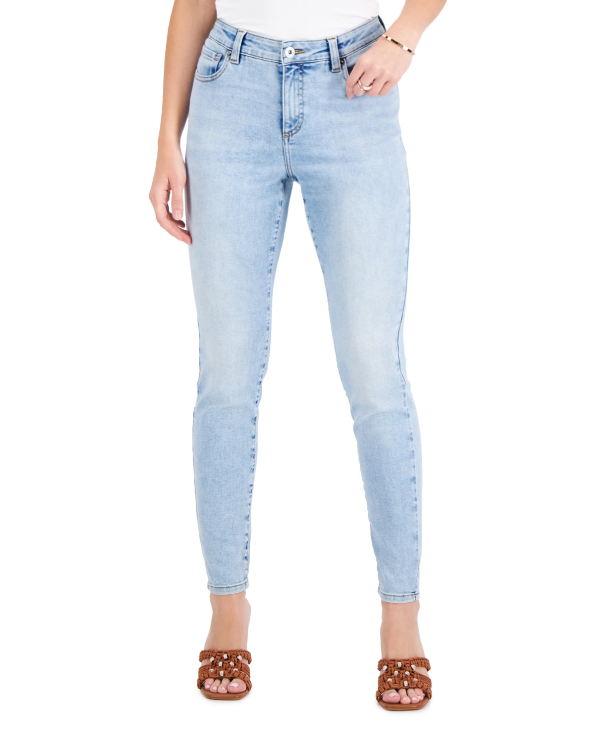 INC International Concepts Women's Mid Rise Skinny Jeans Blue Size 2