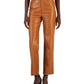 INC International Concepts Women's Faux Leather Straight Leg Pants Brown Size 16