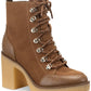Sun + Stone Women's Lennonn Lace Up Booties Brown Size 6 M