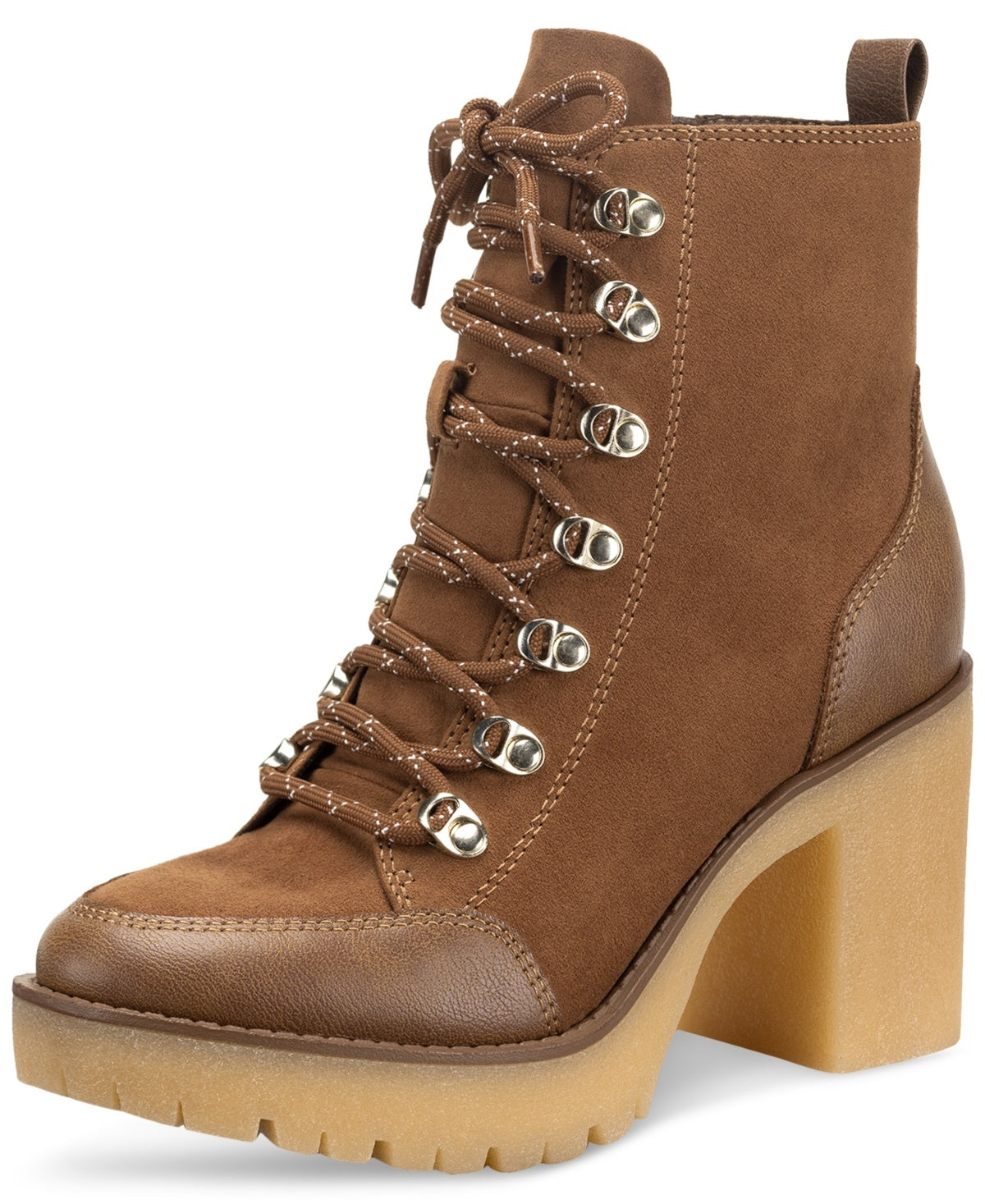Sun + Stone Women's Lennonn Lace Up Booties Brown Size 6 M