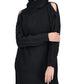 INC International Concepts Women's Cold Shoulder Cable Sleeve Sweater Black Size X-Small