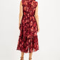 INC International Concepts Women's Floral Print Flutter Sleeve Dress Pink Size Medium