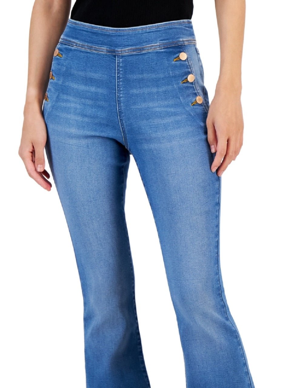 INC International Concepts Women's Pull On Flare Leg Jeans Blue Size 4
