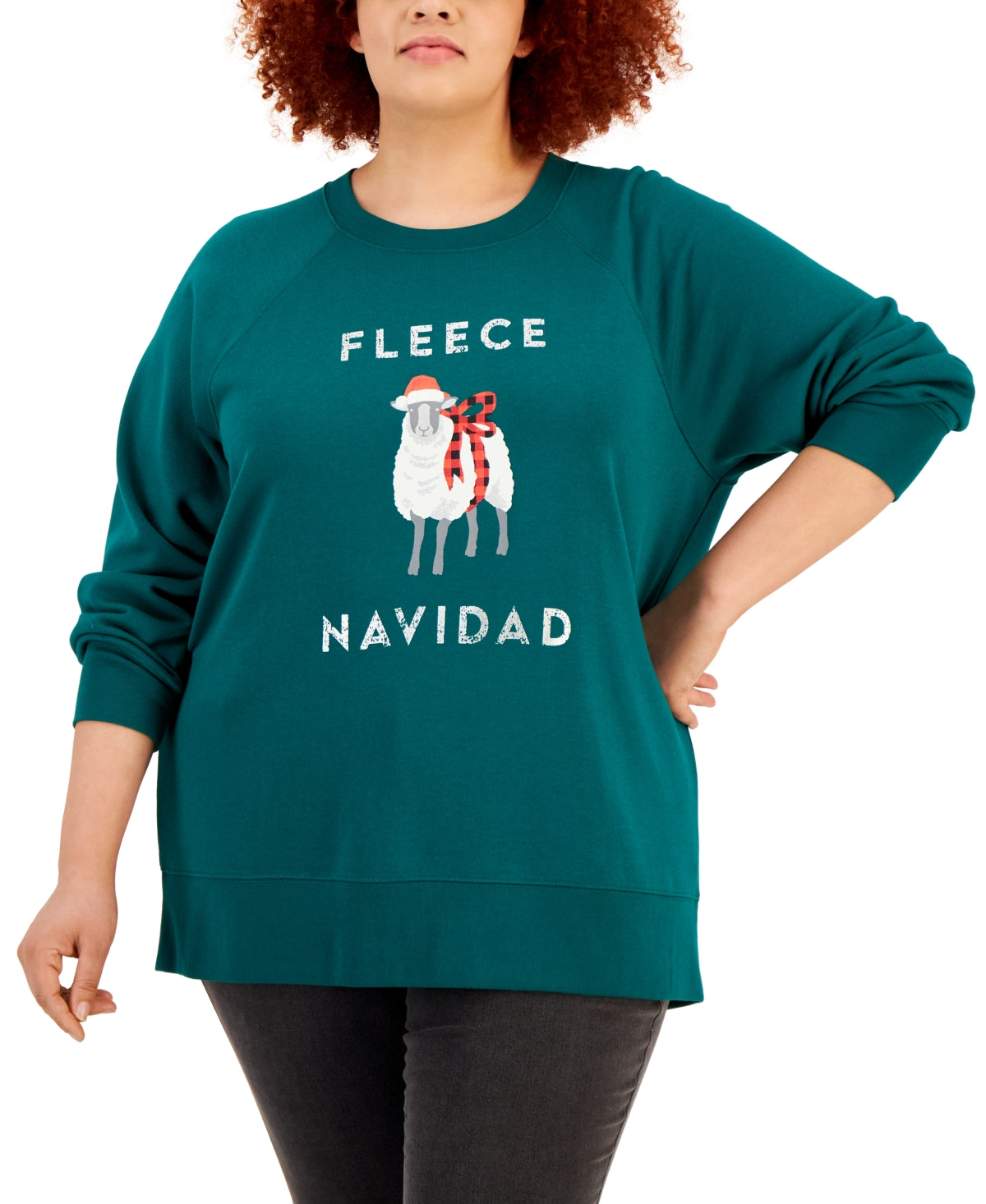 Style & Co Women's Fleece Tunic Green Size 4X