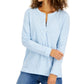 Style & Co Women's Cotton Crewneck Top Blue Size Large