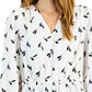 Alfani Women's Smocked Peplum V Neck Blouse White Size Small