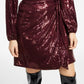 INC International Concepts Women's Sequin Mini Wrap Dress Red Size X-Large