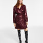 INC International Concepts Women's Sequin Mini Wrap Dress Red Size X-Large