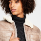 INC International Concepts Men's Flynn Fleece Trimmed Zip Front Jacket Brown Size XL