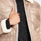 INC International Concepts Men's Flynn Fleece Trimmed Zip Front Jacket Brown Size XL