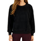 Style & Co Women's Sherpa Long Sleeve Sweater Black Size X-Large