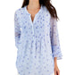 Charter Club Women's Print Pintuck Top Blue Size Large