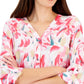 JM Collection Women's Monet Mirage Printed Utility Top White Size Medium