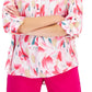 JM Collection Women's Monet Mirage Printed Utility Top White Size Medium
