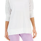 ID Ideology Women's Active Solid Crewneck Top White Size Large