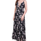 NY कलेक्शन महिलाओं की टियर्ड स्पेगेटी स्ट्रैप मैक्सी ड्रेस काला, साइज़ लार्ज